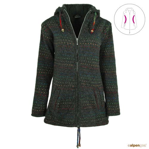 Wolljacke mit regenbogen Herzen